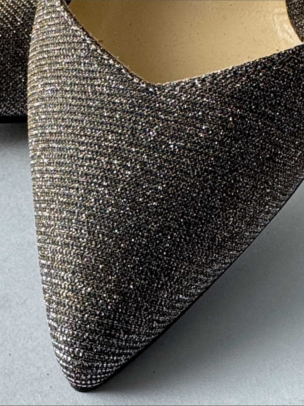 BRAND NEW - Sarah Flint Perfect Pump 85 in Gunmetal Lame. Pointed-Toe Pumps. - Picture 12 of 16